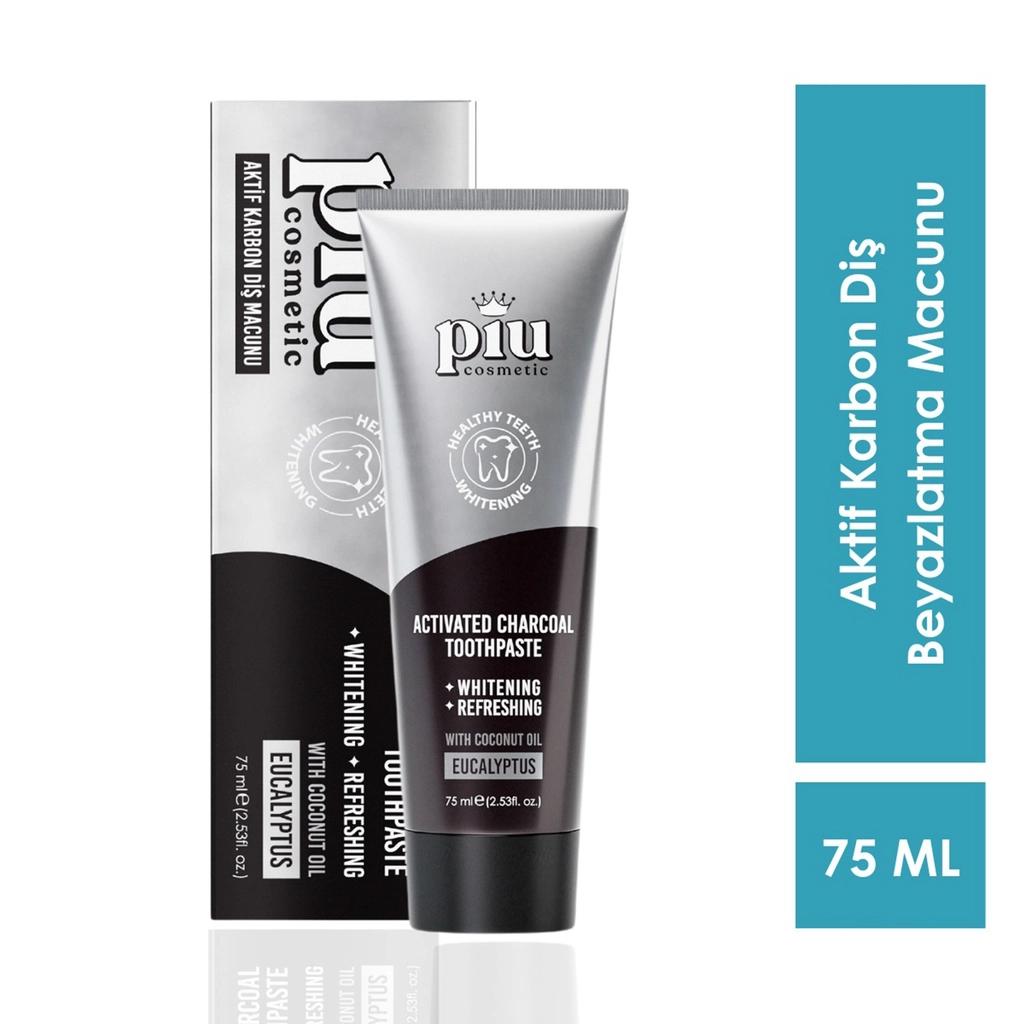 Piu Cosmetic Charcoal Teeth Whitening Toothpaste 75 ml by Beauty Care Bag
