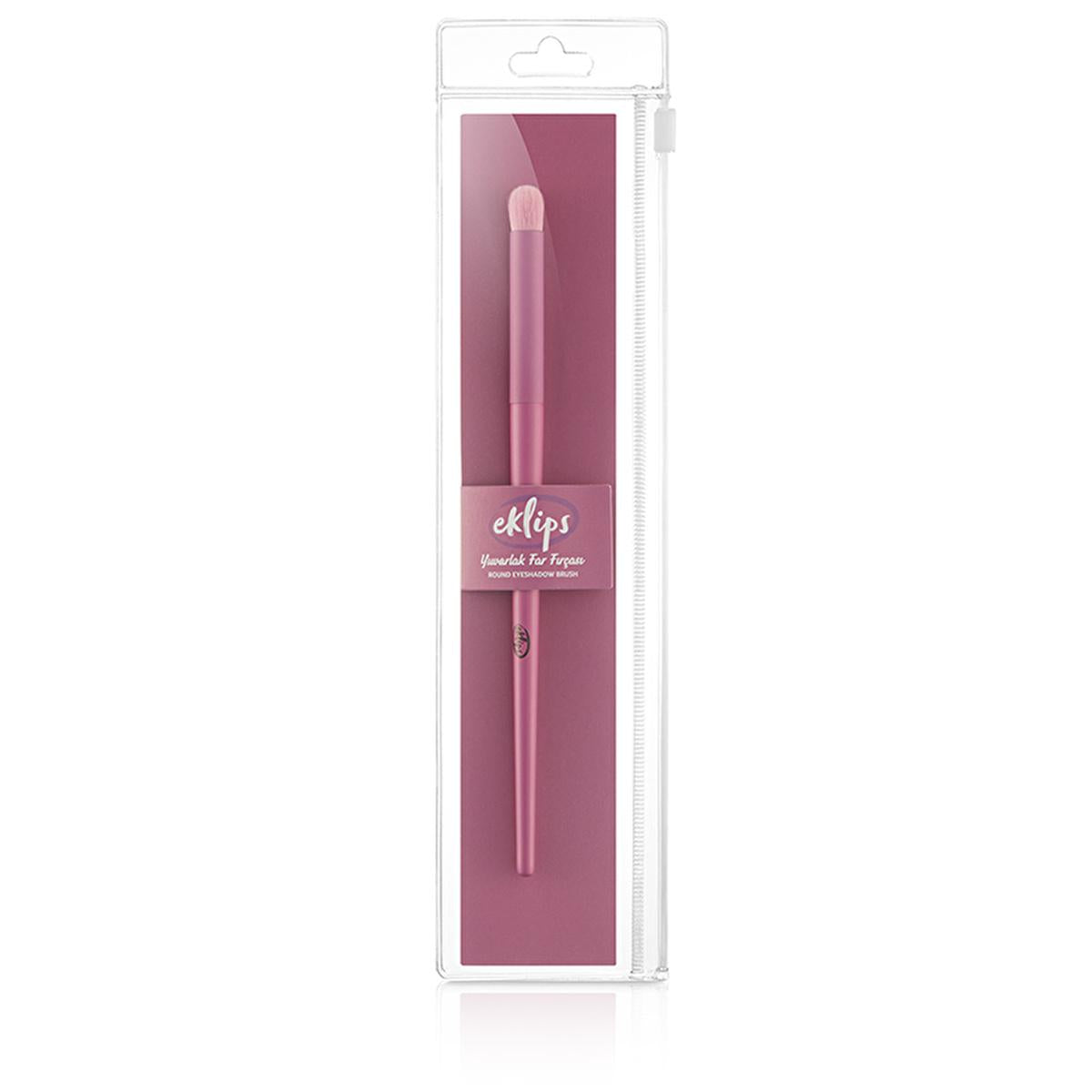 Eklips Colors Round Makeup Brush for Seamless Eyeshadow Application - Soft Bristles, Long Handle by Beauty Care Bag
