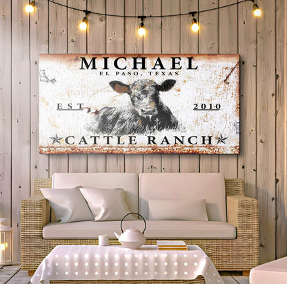 Cattle Ranch Sign X by Tailored Canvases