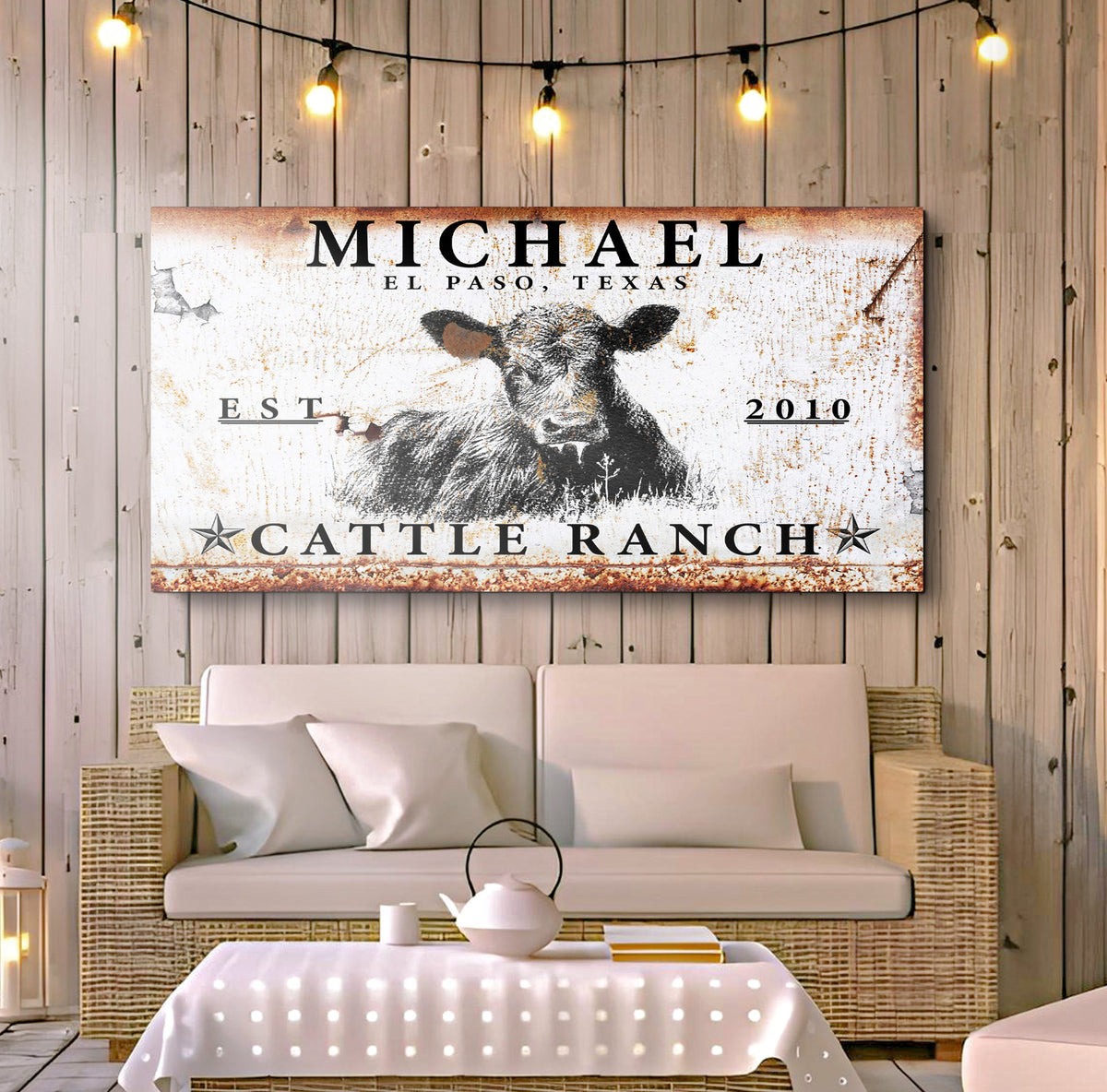 Cattle Ranch Sign X by Tailored Canvases