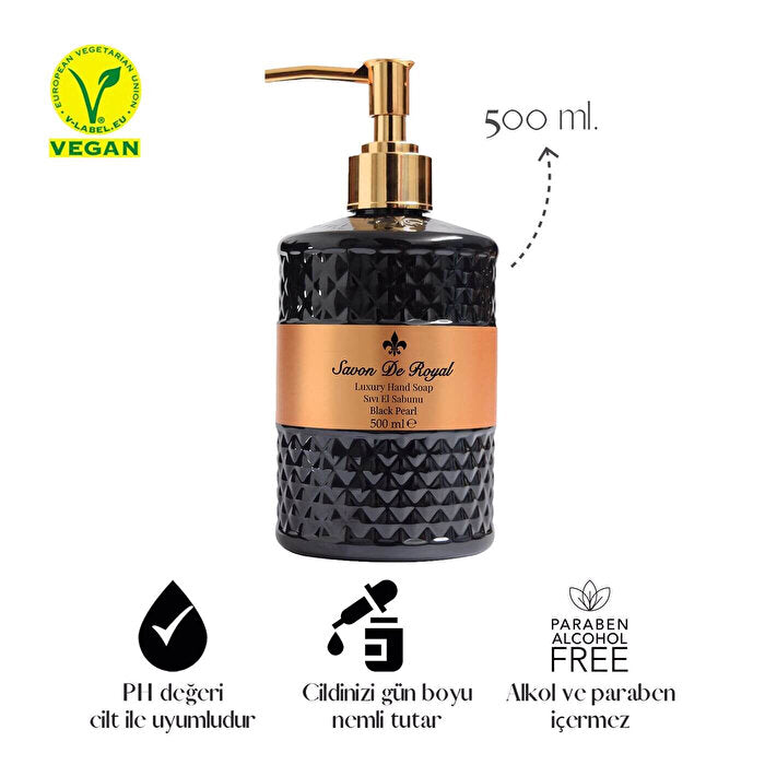 Savon De Royal Black Pearl liquid hand soap