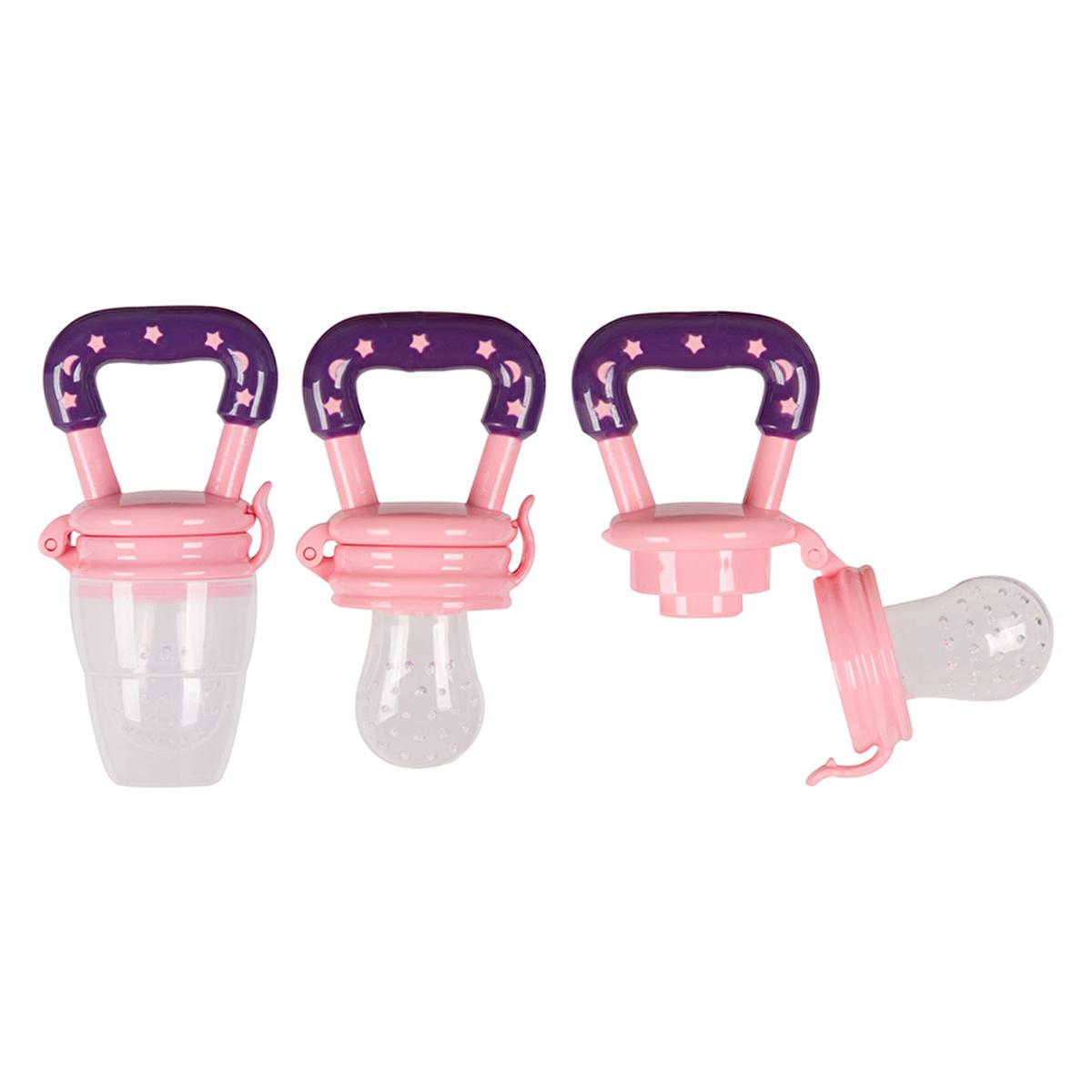 Sevi Bebe Silicone Baby Fruit Feeder & Teether: Safe Introduction to Fruit, Soothes Teething Pain - Pink, EN14372 Compliant by Beauty Care Bag