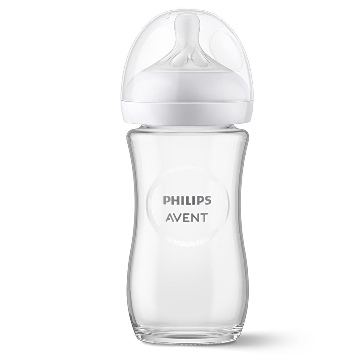 Philips Avent Natural Response Glass Baby Bottle, 8 oz: Anti-Colic, Slow Flow, BPA-Free, Newborn Feeding by Beauty Care Bag