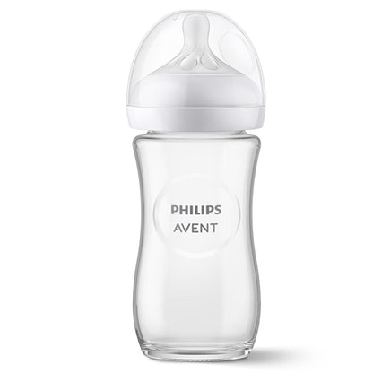 Philips Avent Natural Response Glass Baby Bottle, 8 oz: Anti-Colic, Slow Flow, BPA-Free, Newborn Feeding by Beauty Care Bag