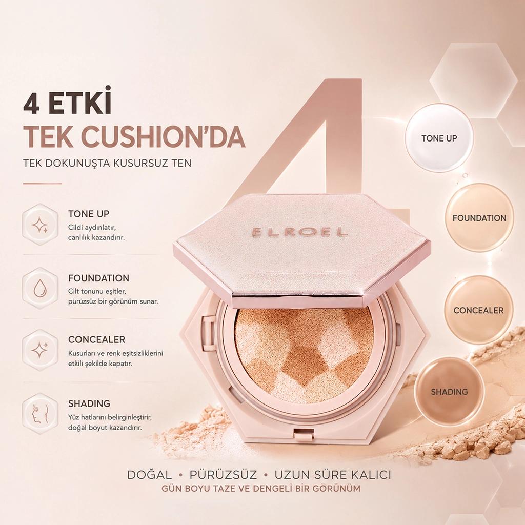 Elroel Blending Compact Cushion Foundation 23 Natural Beige by Beauty Care Bag