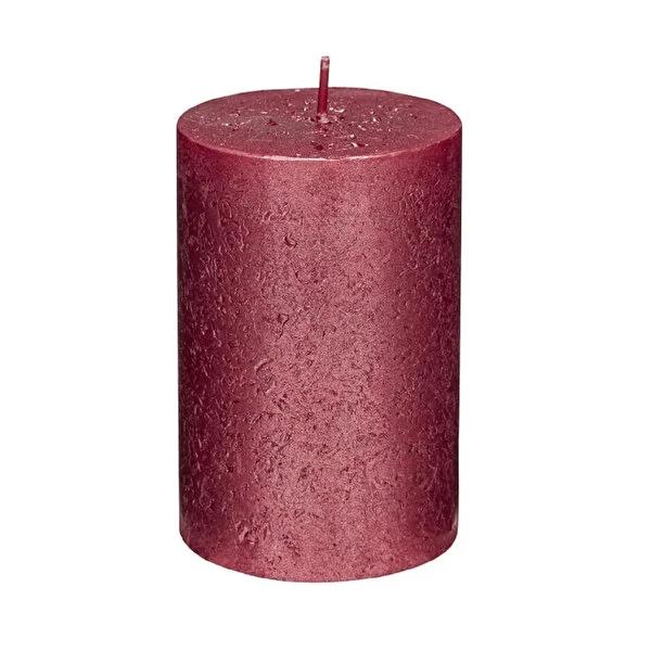 Rubin Licht Rustic Metalik Red Cylindrical Candle - Unique Home Decor for Cozy Ambiance by Beauty Care Bag