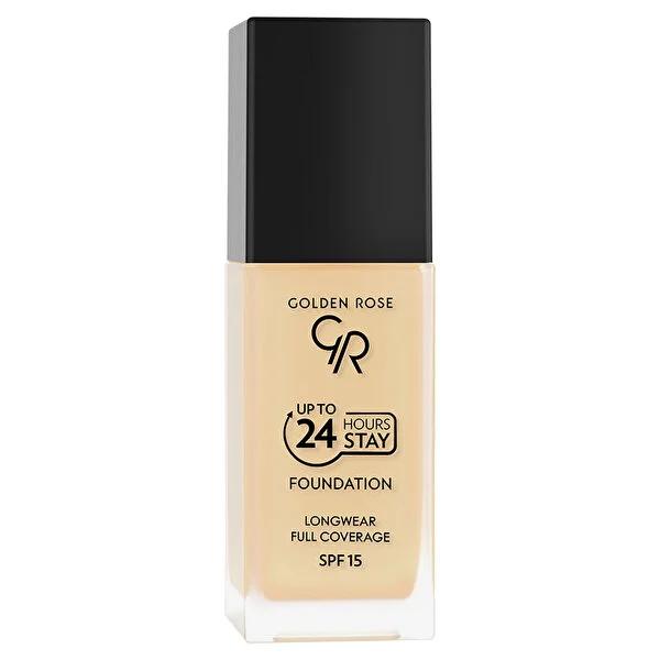 Golden Rose 24 Hours Stay Foundation Makeup - Long-Lasting, High Coverage, SPF 15 - Waterproof & Moisturizing by Beauty Care Bag