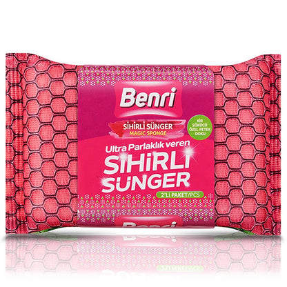 Benri Magic Cleaning Sponge Multi-Surface Eraser 2-Pack by Beauty Care Bag