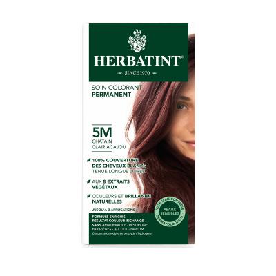 Herbatint 5M Light Mahogany Chestnut Hair Dye - Natural, Ammonia-Free Gray Coverage & Herbal Hair Color for Sensitive Scalp by Beauty Care Bag