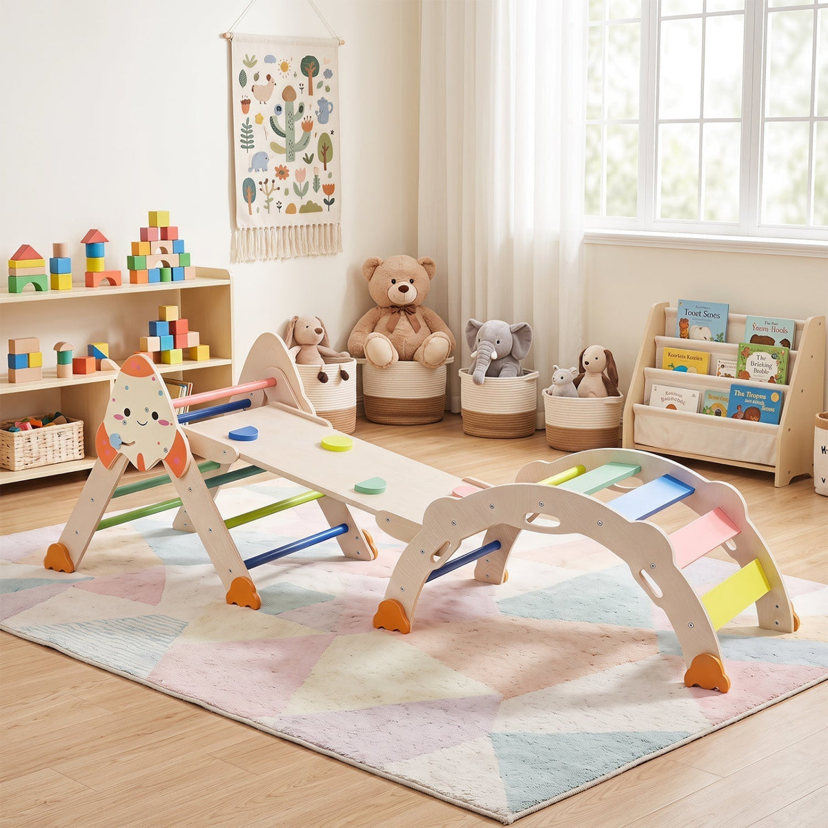 8-in-1 foldable rocket theme toddler climbing set by GBruno Store, view 2