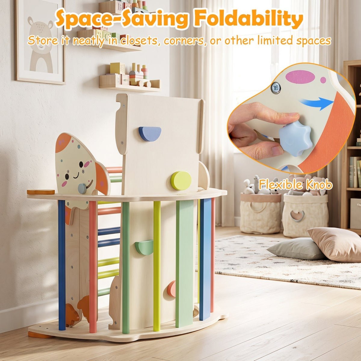 8-in-1 foldable rocket theme toddler climbing set by GBruno Store, view 8