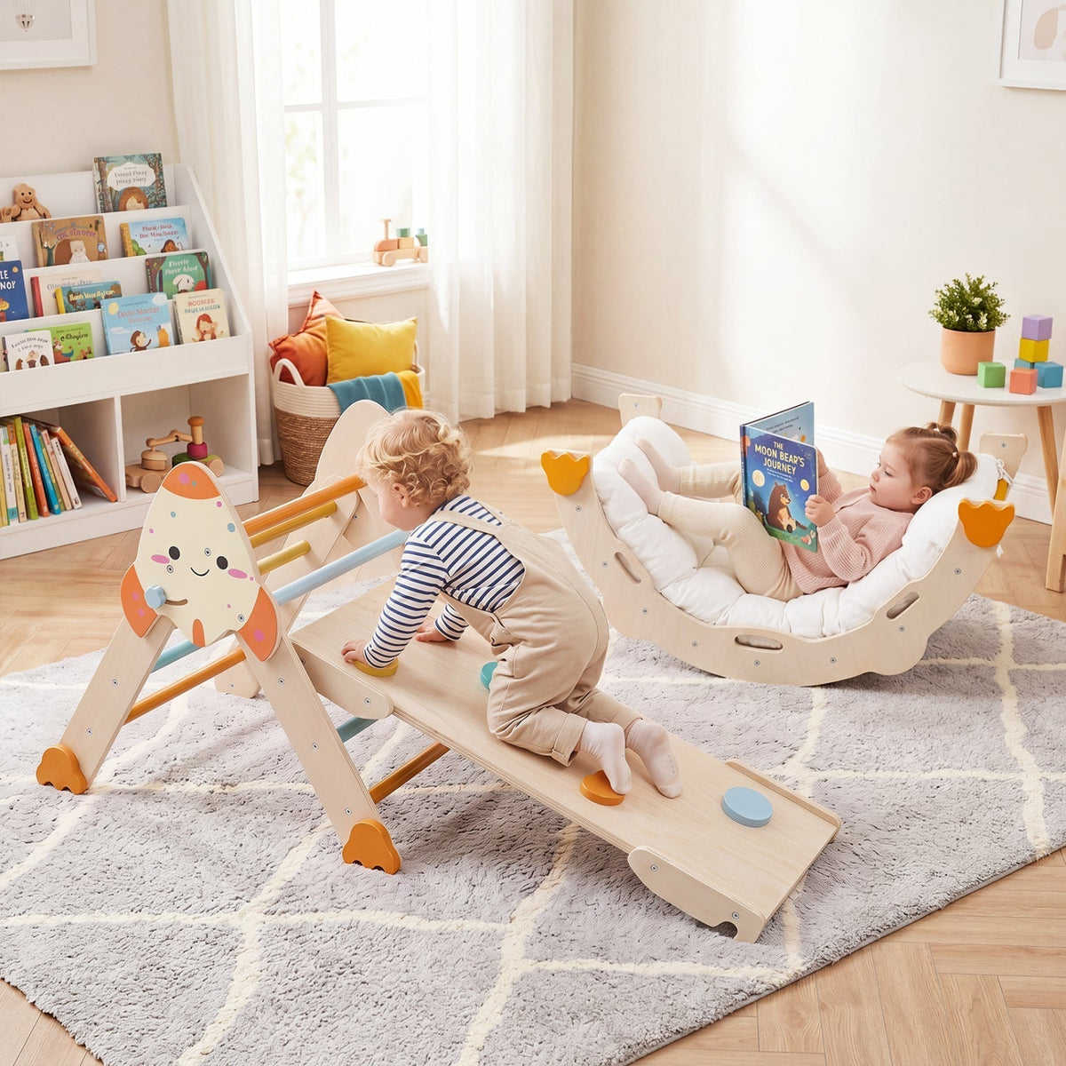 8-in-1 foldable rocket theme toddler climbing set by GBruno Store, view 9
