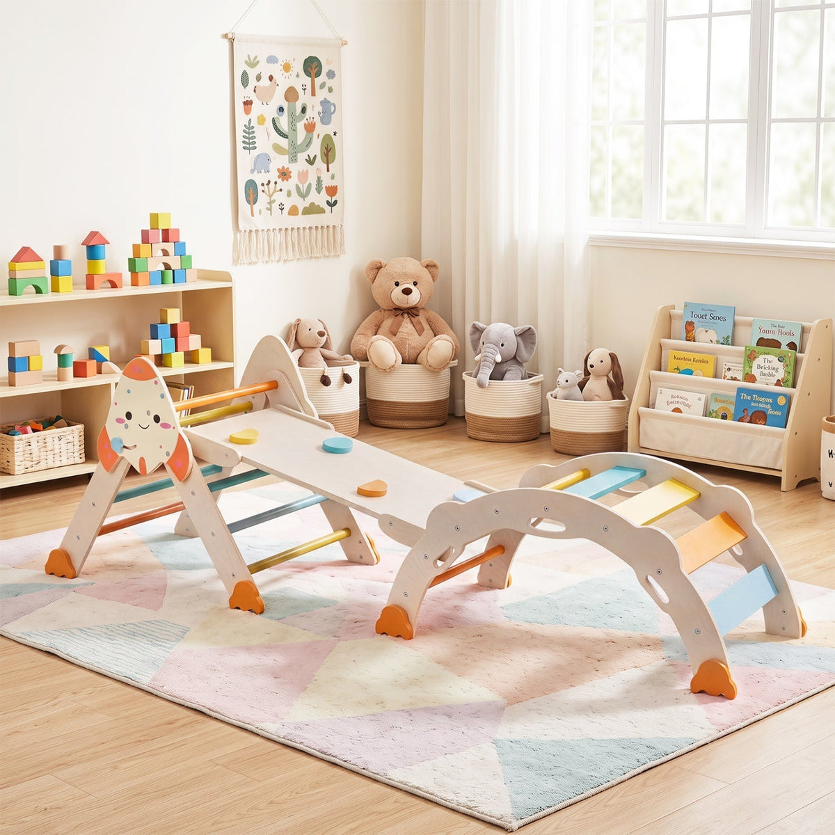 8-in-1 foldable rocket theme toddler climbing set by GBruno Store, view 10