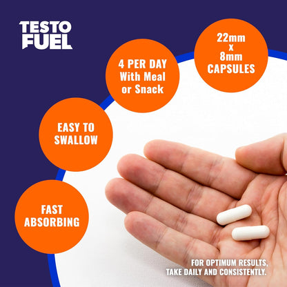 ROAR AMBITION TestoFuel 120 T-Booster Pills - Test Booster for Men - 100% Natural Ingredients - Contributes to Normal Testosterone Levels & Muscle - Vitamin, Fenugreek & Magnesium Booster by Shahmori