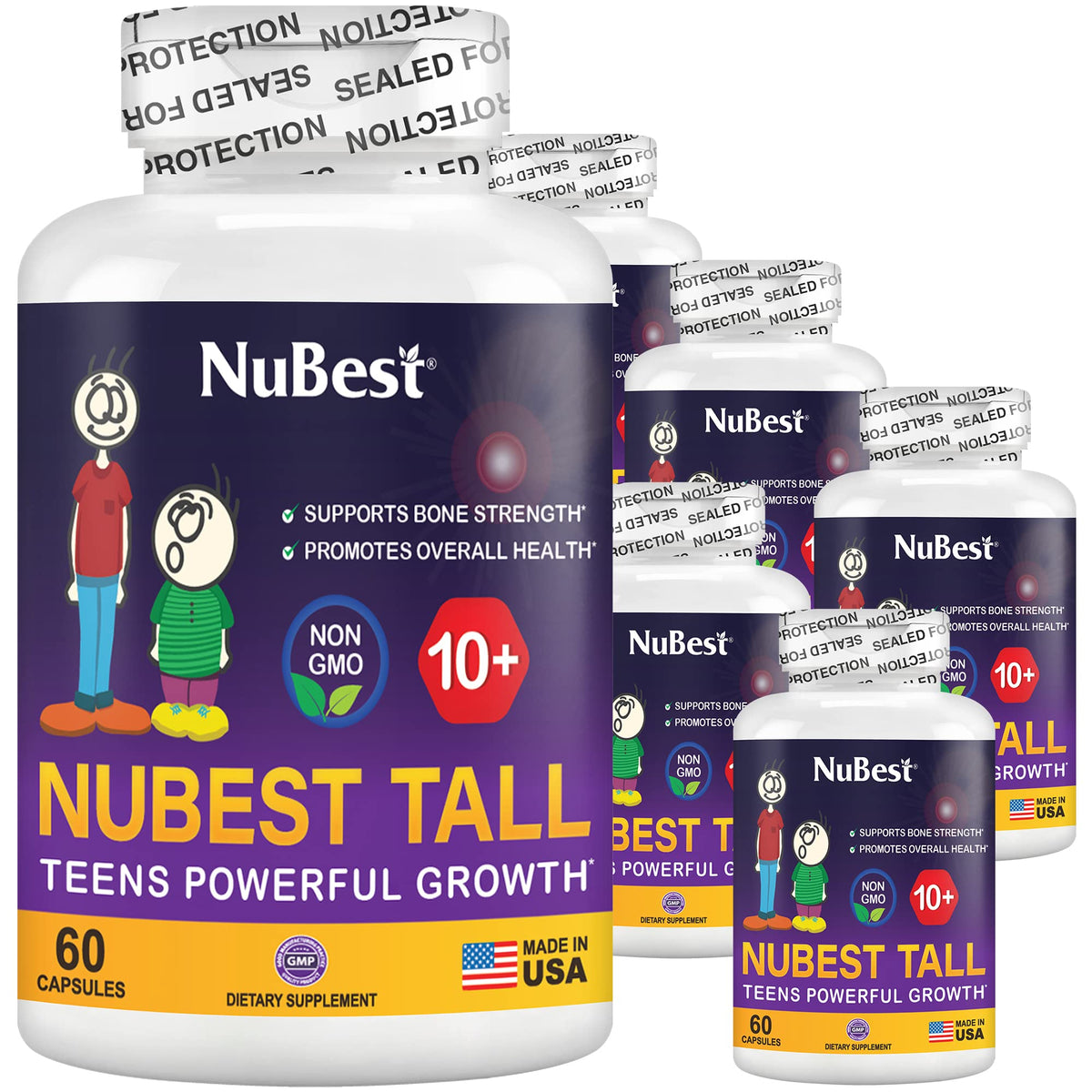 NuBest Tall 10+, Powerful Growth for Kids & Teens (10+), Milk Drinkers, 60 Capsules by NuBest Nutrition® by Shahmori