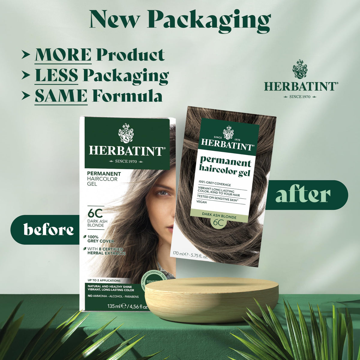 Herbatint Dark Ash Blonde Hair Dye - Natural, Ammonia-Free Hair Coloring with Aloe Vera by Beauty Care Bag