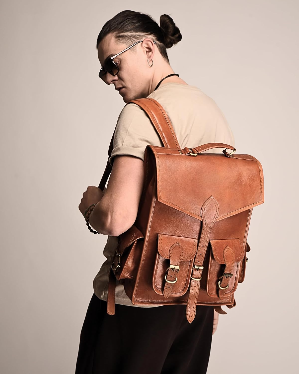 Vintage Leather Backpack Rucksack by Classy Leather Bags
