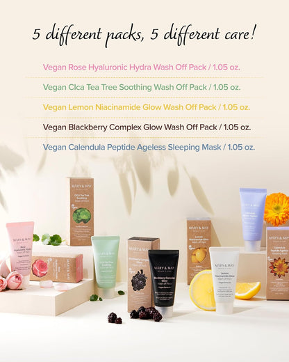 Mary & May Vegan Wash Off Mask Mini Gift Set by AsiaBeautyMall