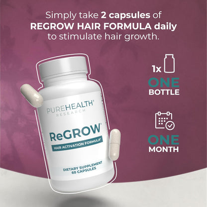 ReGrow Hair Growth Vitamins with Biotin, Hair Supplement by PureHealth Research by Shahmori