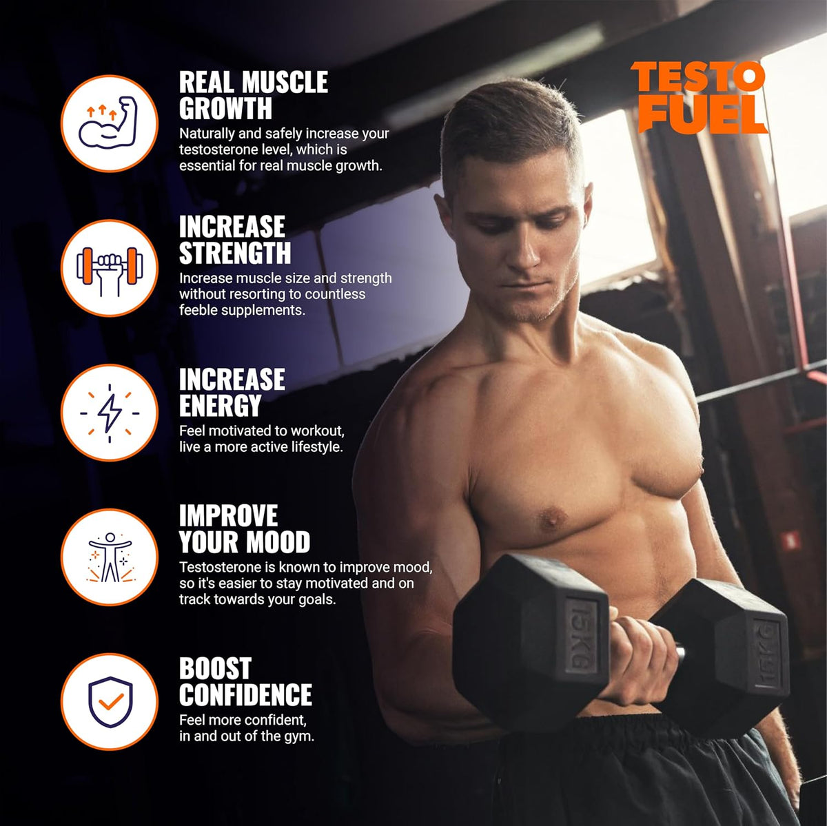 ROAR AMBITION TestoFuel 120 T-Booster Pills - Test Booster for Men - 100% Natural Ingredients - Contributes to Normal Testosterone Levels & Muscle - Vitamin, Fenugreek & Magnesium Booster by Shahmori