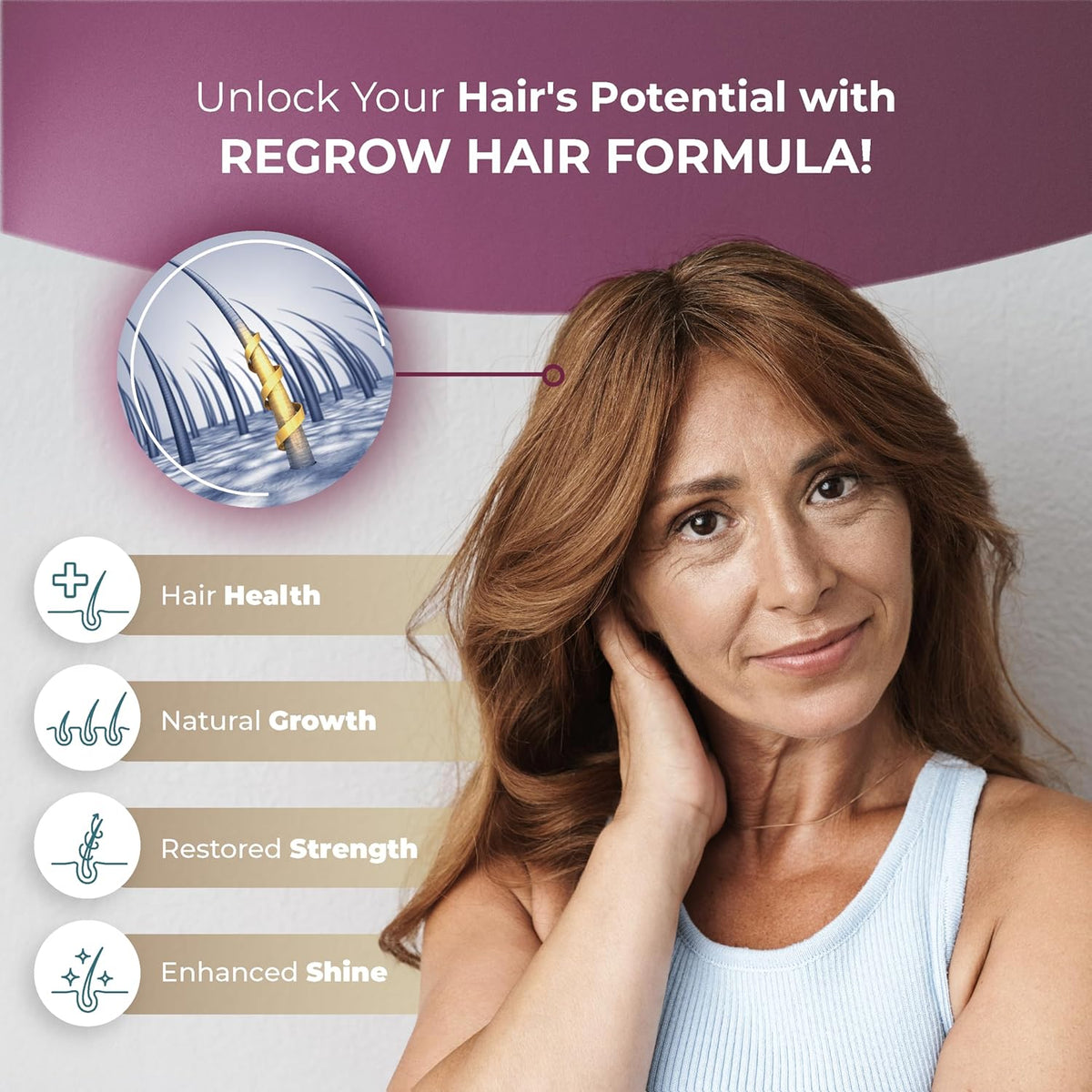 ReGrow Hair Growth Vitamins with Biotin, Hair Supplement by PureHealth Research by Shahmori