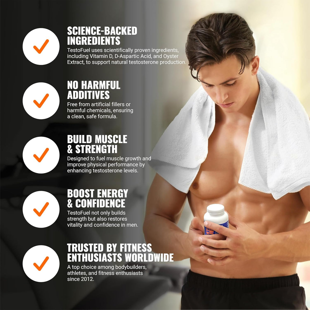 ROAR AMBITION TestoFuel 120 T-Booster Pills - Test Booster for Men - 100% Natural Ingredients - Contributes to Normal Testosterone Levels & Muscle - Vitamin, Fenugreek & Magnesium Booster by Shahmori