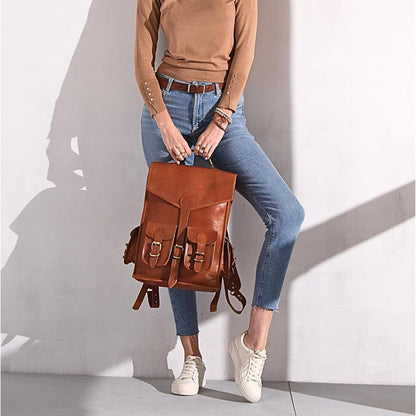 Vintage Leather Backpack Rucksack by Classy Leather Bags