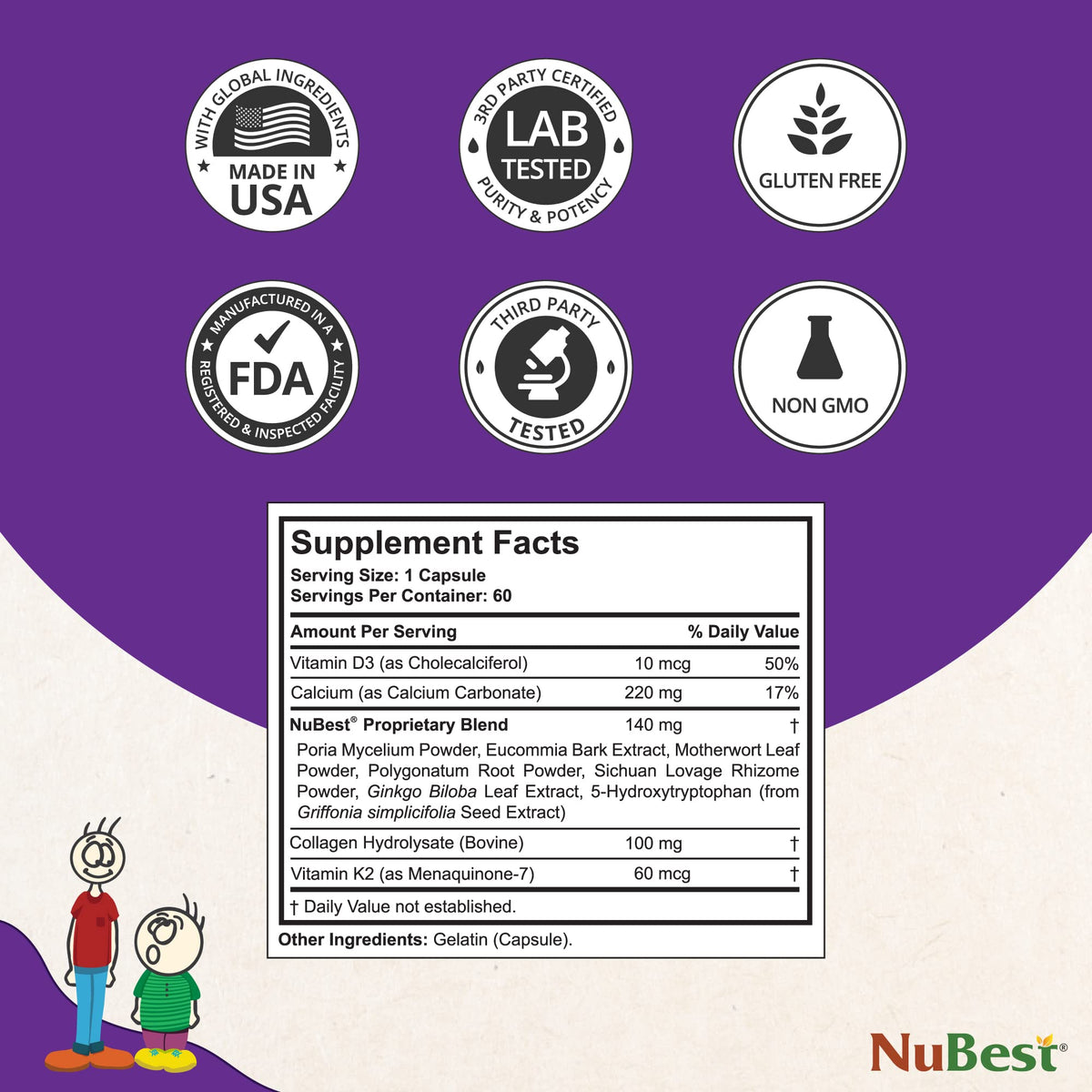 NuBest Tall 10+, Powerful Growth for Kids & Teens (10+), Milk Drinkers, 60 Capsules by NuBest Nutrition® by Shahmori
