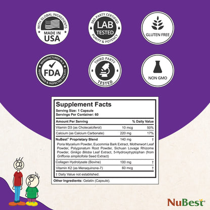 NuBest Tall 10+, Powerful Growth for Kids & Teens (10+), Milk Drinkers, 60 Capsules by NuBest Nutrition® by Shahmori