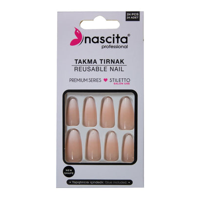 Nascita Ombre Stiletto False Nails - Stylish & Durable Nail Beauty Enhancements by Beauty Care Bag