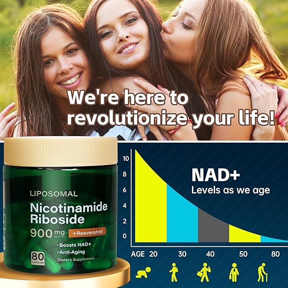 Liposomal Nicotinamide Riboside 900mg Resveratrol & Quercetin – NAD Supplement Plus for Anti Aging, Cellular Energy & Improve Health- 80 Capsules by KARONDA RENE LEWIS
