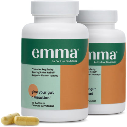 Emma Gut Health Supplement for Digestive Support & Bloating Relief – Doctor-Formulated, 60 Capsules by Shahmori