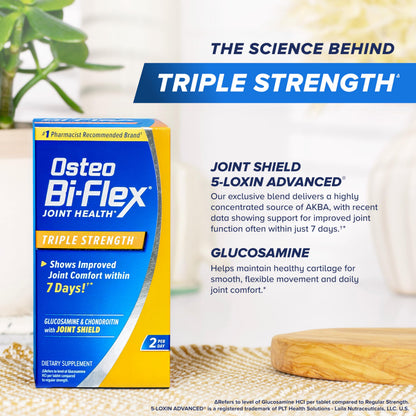 Osteo Bi-Flex Advanced Triple Strength Joint Health Supplement - 40 Tablets with Glucosamine, Chondroitin & MSM by Beauty Care Bag