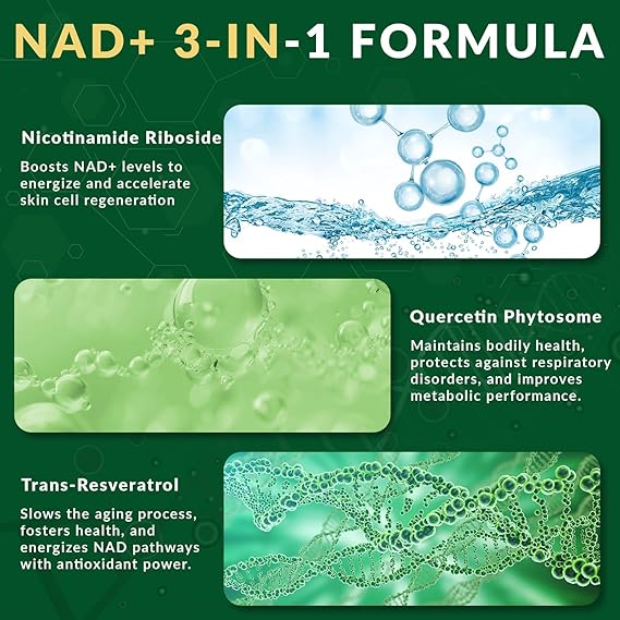 Liposomal Nicotinamide Riboside 900mg Resveratrol & Quercetin – NAD Supplement Plus for Anti Aging, Cellular Energy & Improve Health- 80 Capsules by KARONDA RENE LEWIS