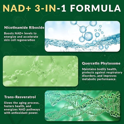 Liposomal Nicotinamide Riboside 900mg Resveratrol & Quercetin – NAD Supplement Plus for Anti Aging, Cellular Energy & Improve Health- 80 Capsules by KARONDA RENE LEWIS