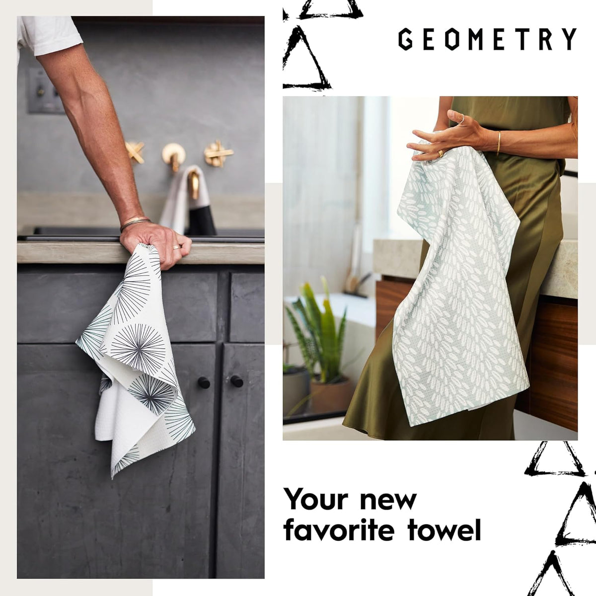 Butchers Meat Gingham Geometry Tea Towel by Rust & Cinder