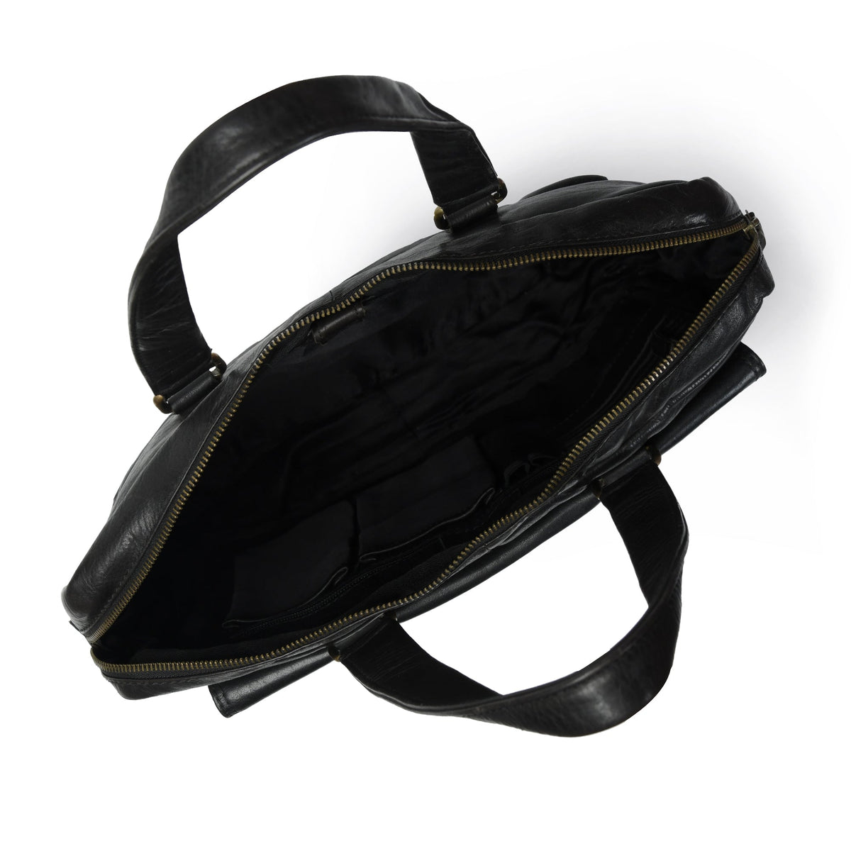 The Modern Briefcase Black by Classy Leather Bags