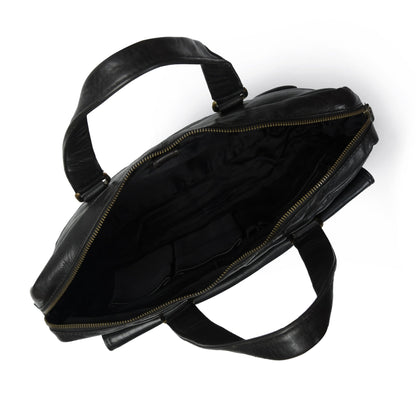The Modern Briefcase Black by Classy Leather Bags