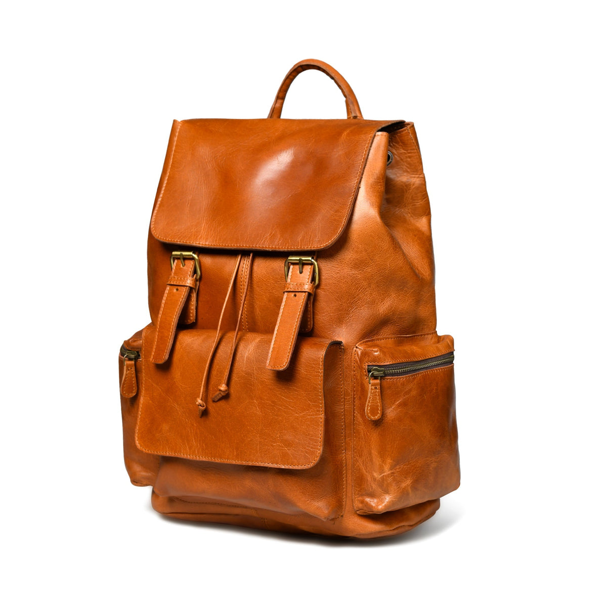 Vortex Leather Backpack: Tan Brown by Classy Leather Bags