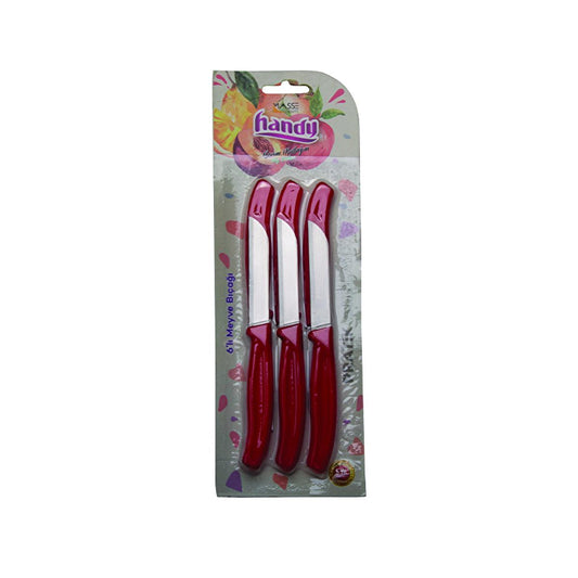 Masse Fruit Knife Set - 6-Piece Stainless Steel Kitchen Utensils for Safe Fruit Preparation by Beauty Care Bag