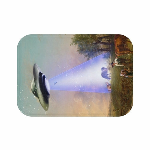 UFO Abducting Cow Bath Mat Home Accents by Yellow Pandora
