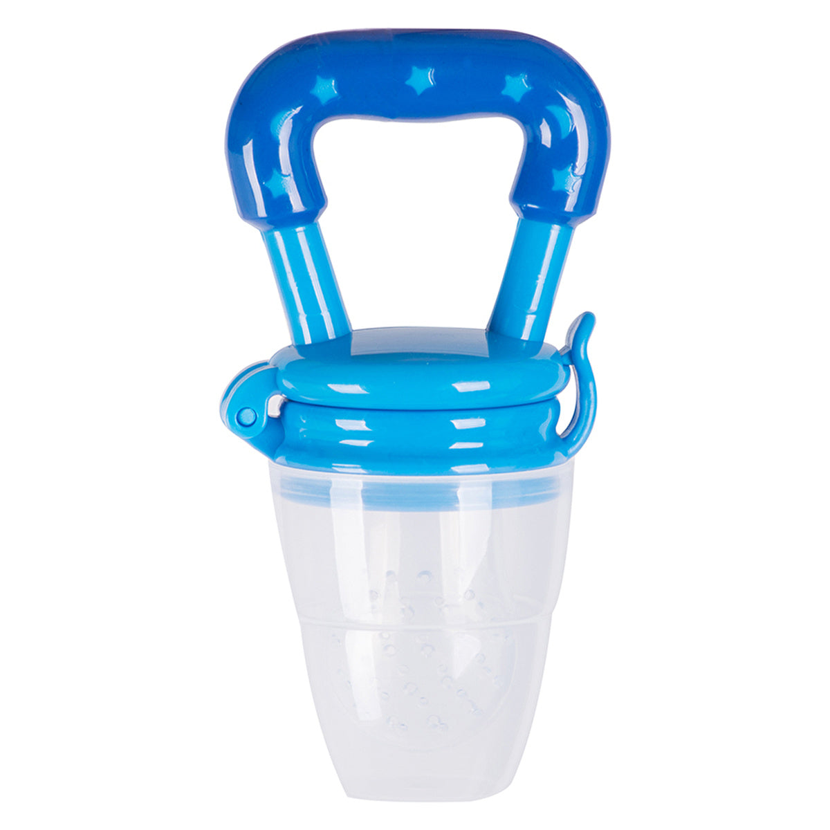 Blue silicone baby fruit feeder teether