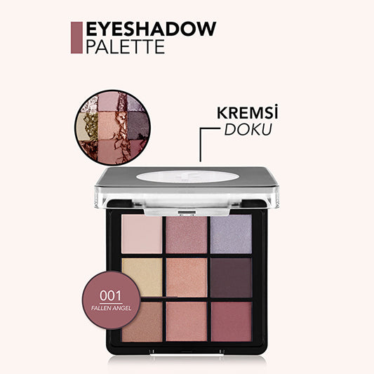 Flormar eyeshadow palette 001 Fallen Angel with 9 shades