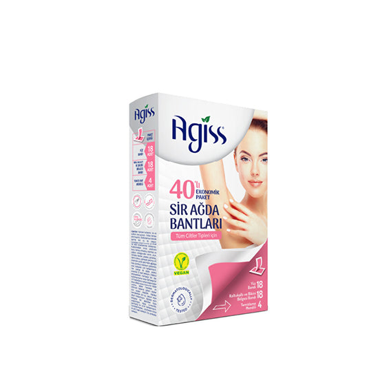 Agiss hair removal wax strips, 40 count