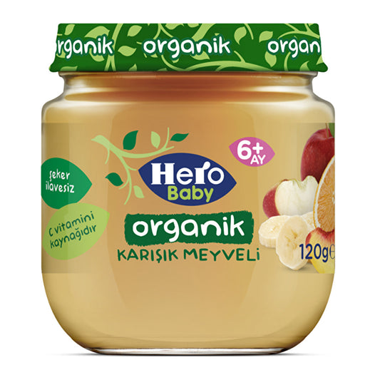 Hero Baby organic mixed fruit puree, 120g jar