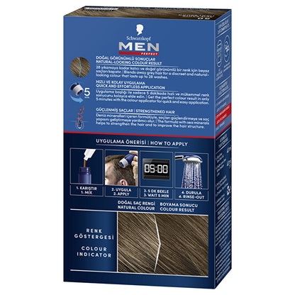 Men Perfect gel hair color for men, shade 50 Light Brown
