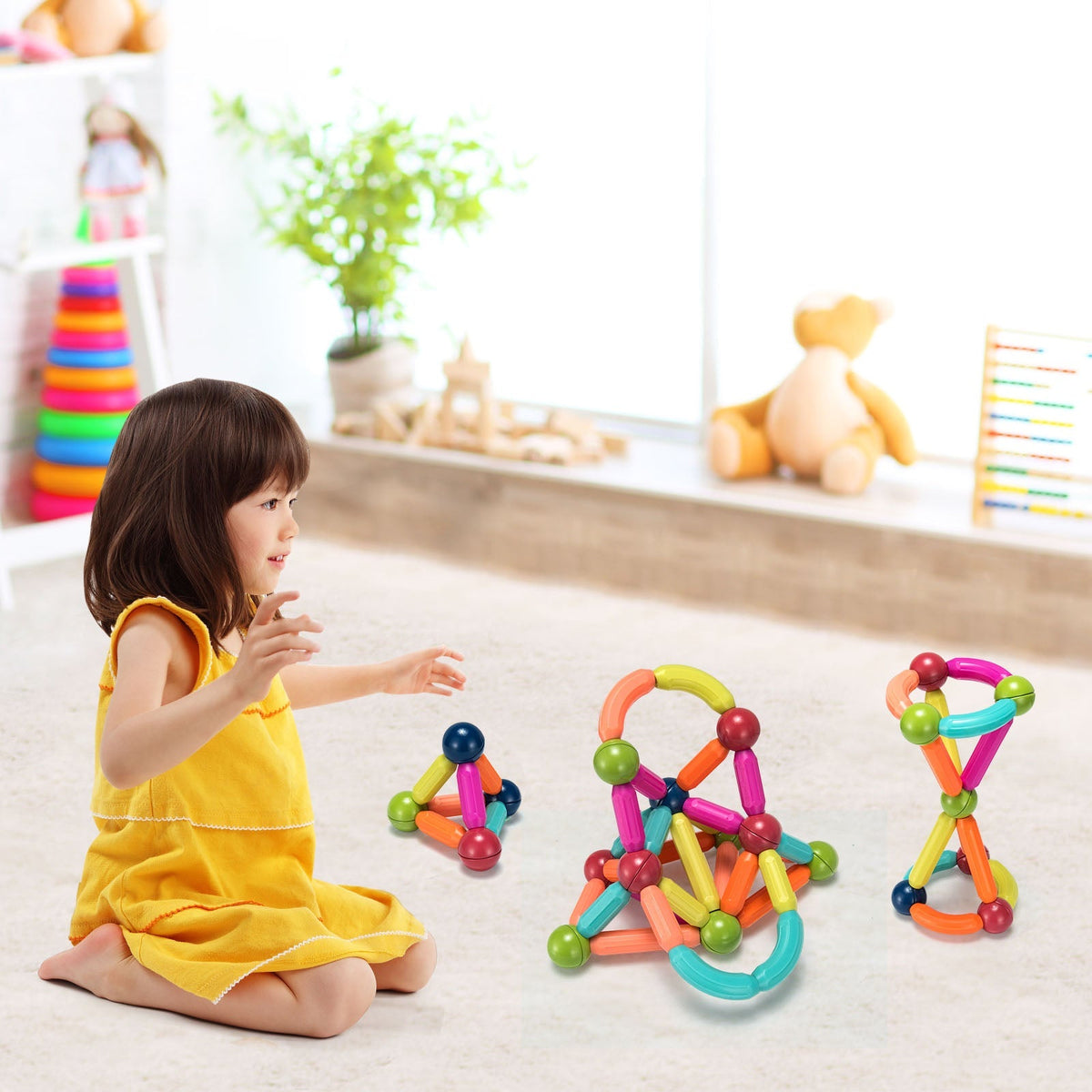 Magnetic ball and rod building blocks, 88 pieces, by GBruno Store, view 7