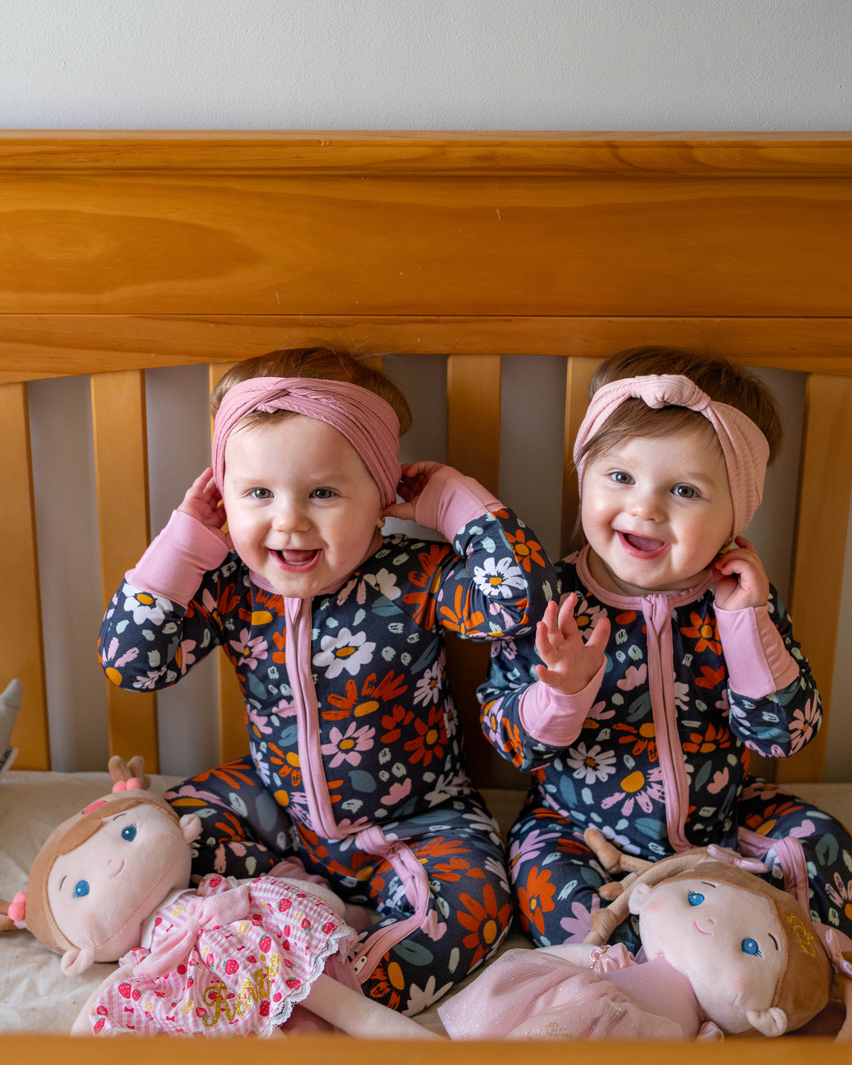 Navy wildflower bamboo zippy by Keep the Littles Wild