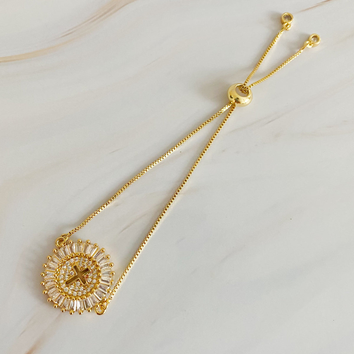 Mesmerized By The Cross Slide Bracelet by Fuchsia Hercules