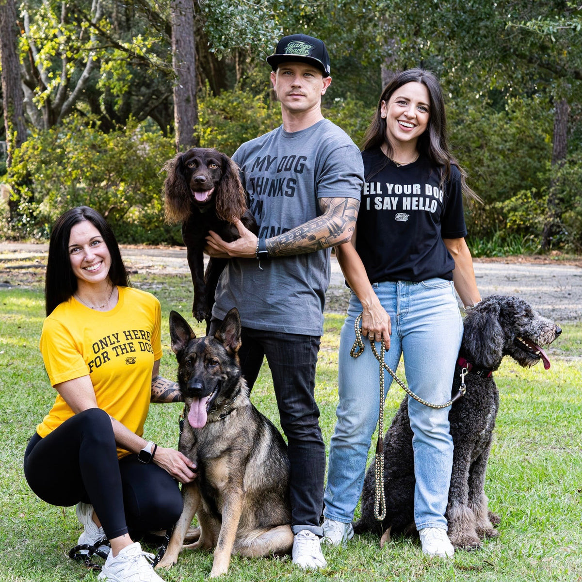 Only Here For The Dogs - tee by Tango Charlie Apparel